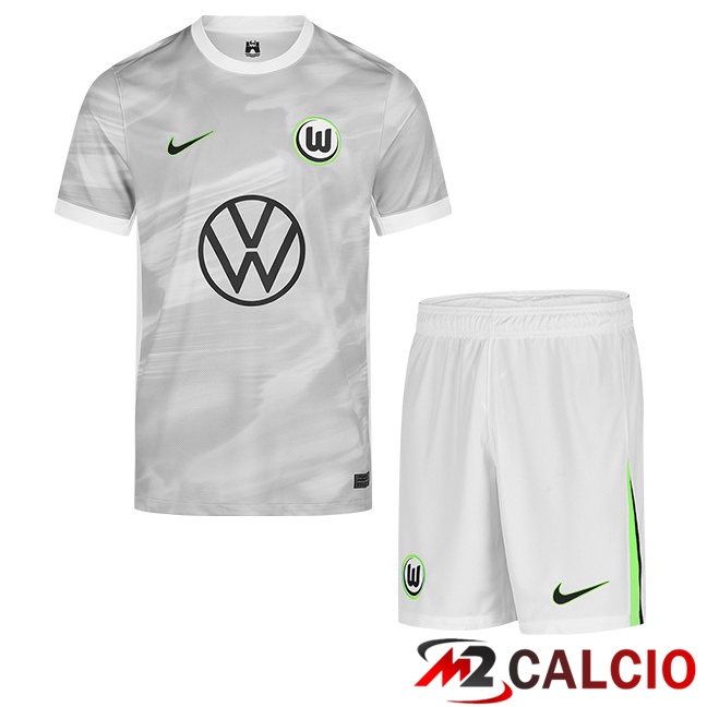 Maglie Calcio Vfl Wolfsburg Bambino Seconda Grigio 2025/2026
