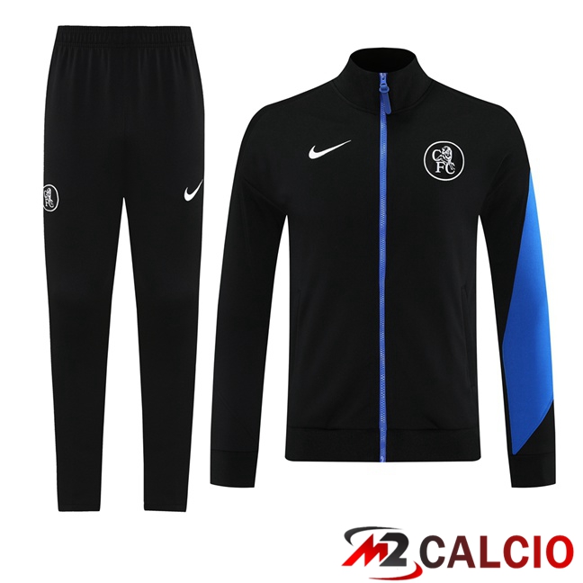 Insieme Tuta Calcio - Giacca FC Chelsea Nero 2025/2026
