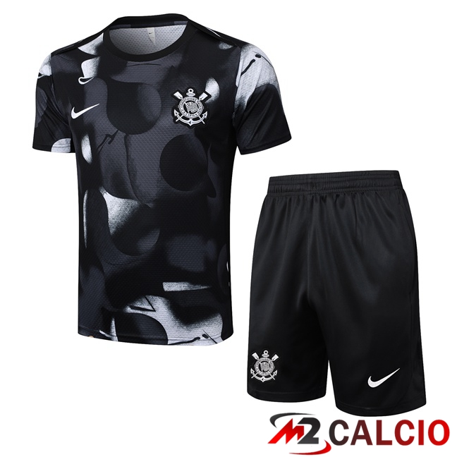 Insieme T Shirt Allenamento Corinthians + Pantaloncini Nero 2025/2026