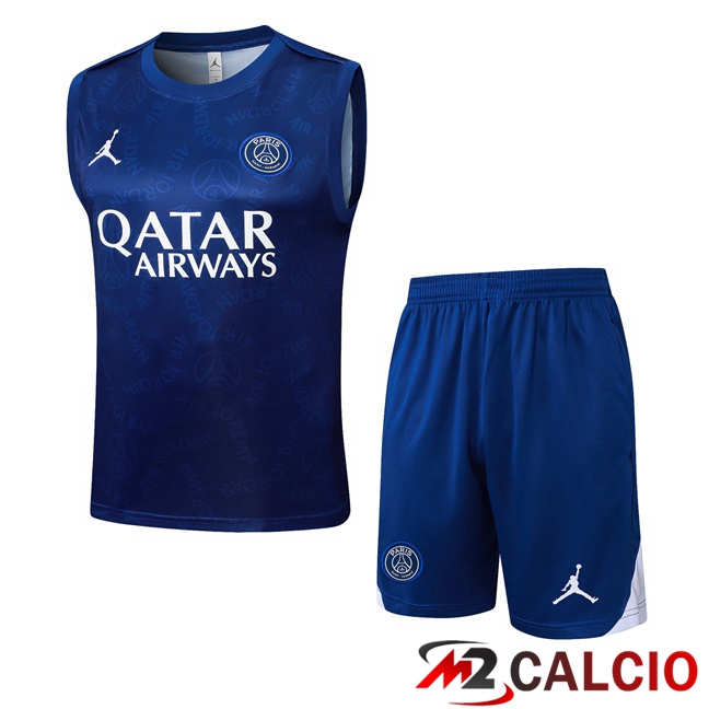Canotta Allenamento Jordan Paris PSG + Pantaloncini Blu Reale 2025/2026