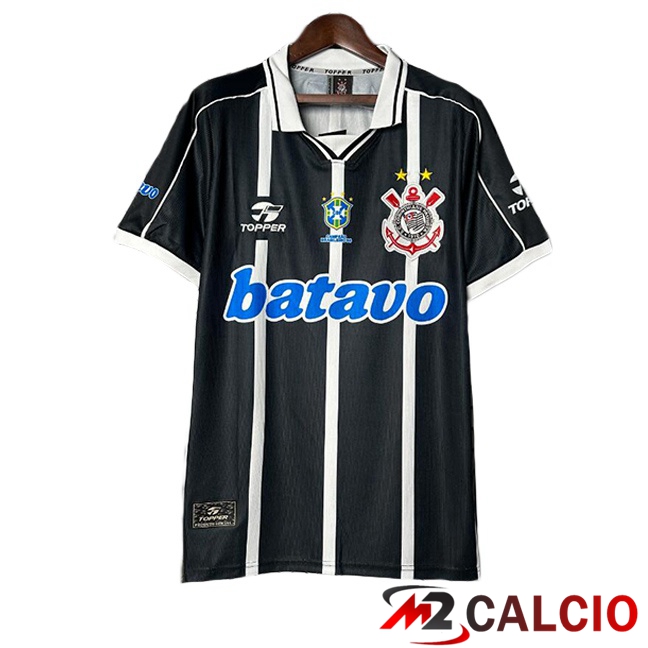 Maglie Calcio Corinthians Retro Seconda Nero Bianco 1999-2000