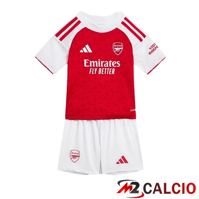 Maglie Calcio Arsenal Bambino Prima Rosso Bianco 2025/2026