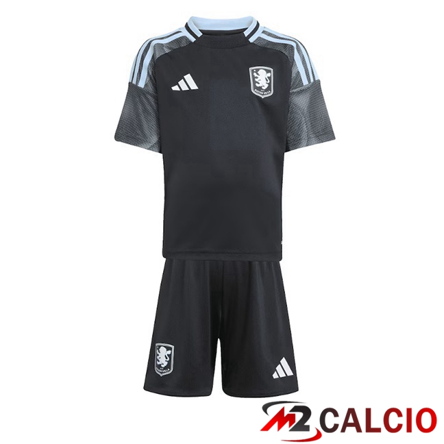 Maglie Calcio Aston Villa Bambino Seconda Nero 2025/2026