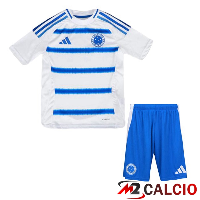 Maglie Calcio Cruzeiro EC Bambino Seconda Bianco Blu 2025/2026