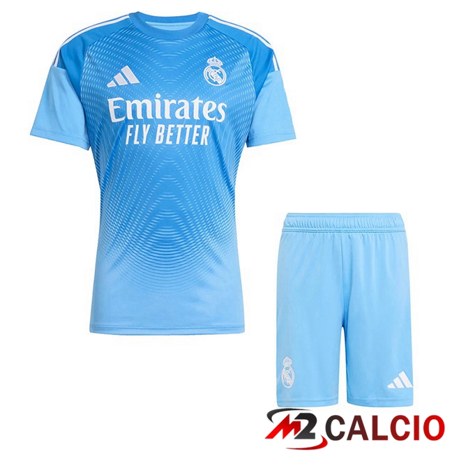 Maglie Calcio Real Madrid Bambino Portiere Blu 2025/2026