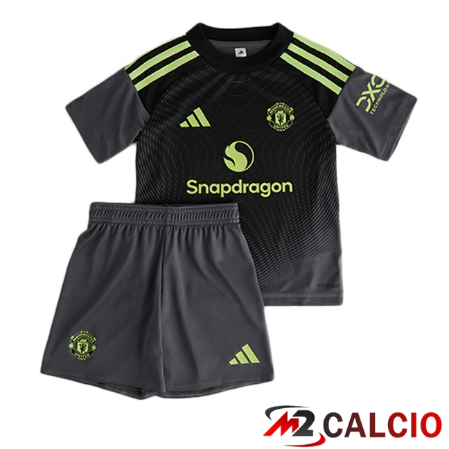 Maglie Calcio Manchester United Bambino Portiere Nero 2025/2026