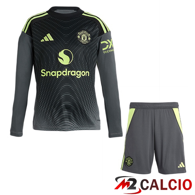 Maglie Calcio Manchester United Bambino Portiere Manica Lunga Nero 2025/2026