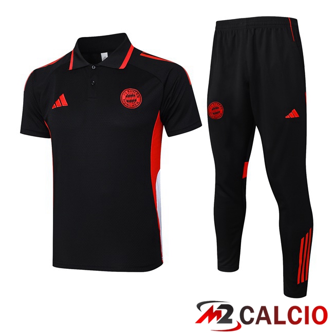 Insieme Polo Bayern Monaco + Pantaloni Nero 2025/2026
