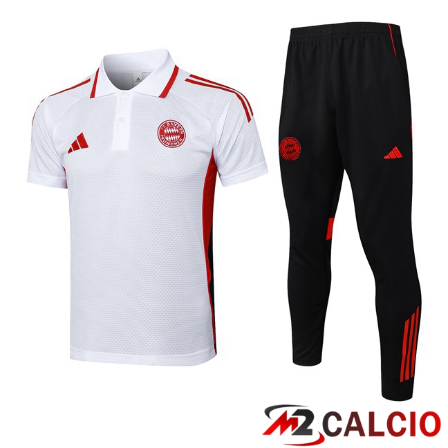 Insieme Polo Bayern Monaco + Pantaloni Bianco 2025/2026