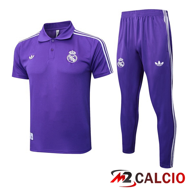 Insieme Polo Real Madrid + Pantaloni Viola 2025/2026