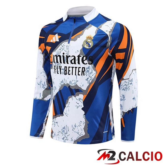 Felpa Allenamento Real Madrid Blu Bianco 2025/2026