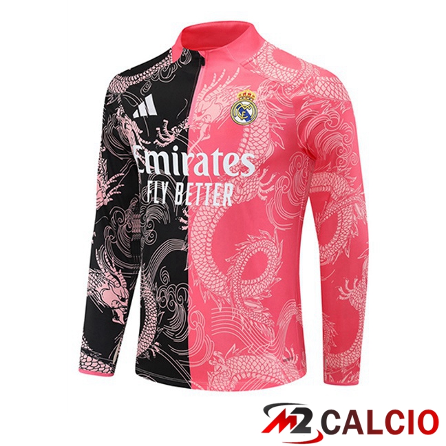 Felpa Allenamento Real Madrid Rosa Nero 2025/2026