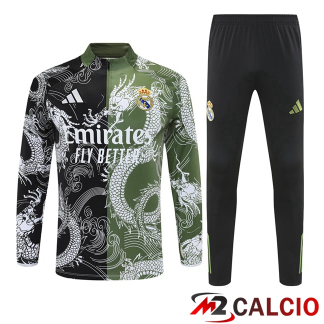 Insieme Tuta Calcio Real Madrid Nero Verde 2025/2026