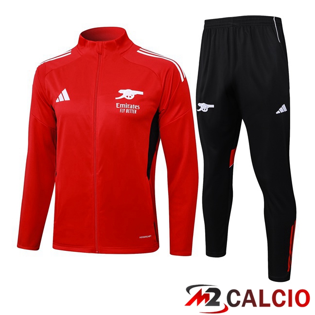 Insieme Tuta Calcio - Giacca Arsenal Rosso 2025/2026