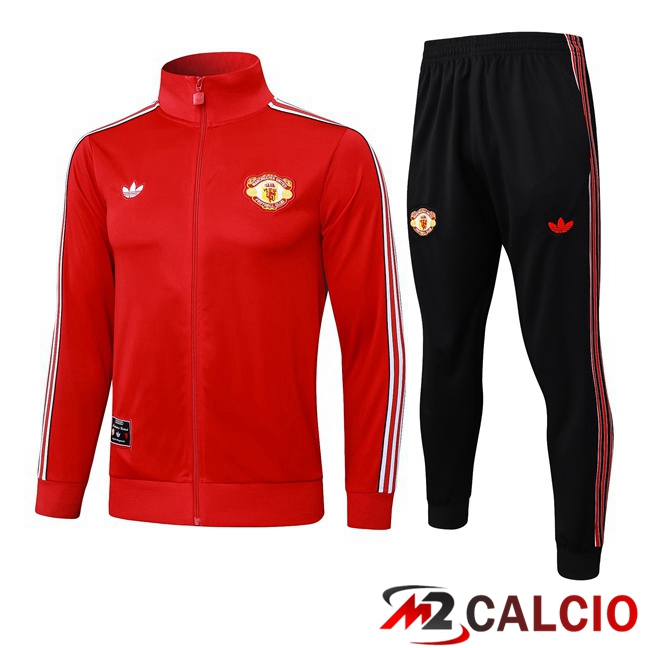Insieme Tuta Calcio - Giacca Manchester United Rosso 2025/2026