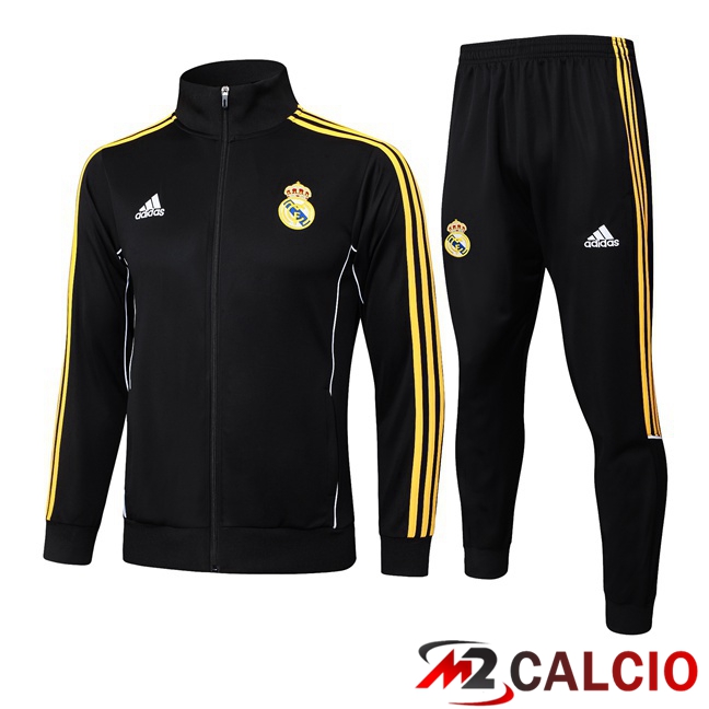 Insieme Tuta Calcio - Giacca Real Madrid Nero 2025/2026