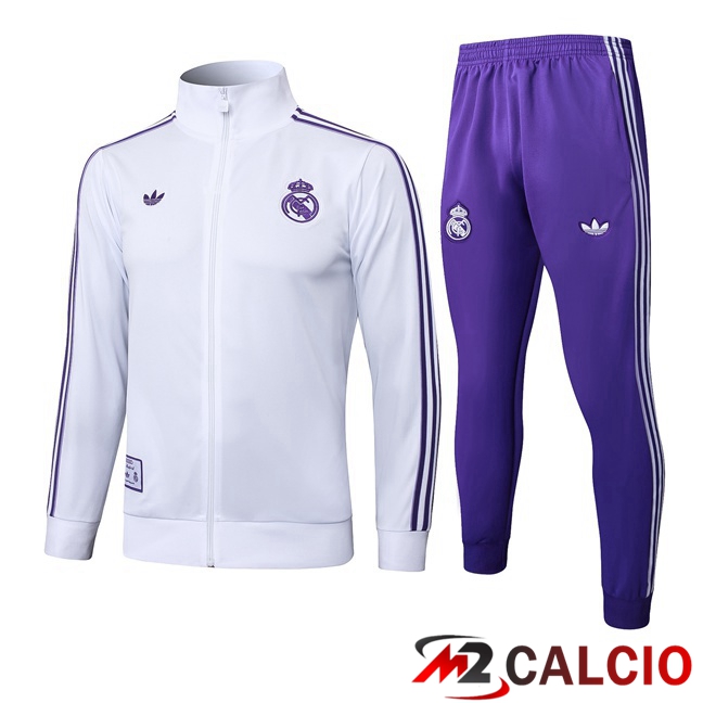 Insieme Tuta Calcio - Giacca Real Madrid Bianco 2025/2026