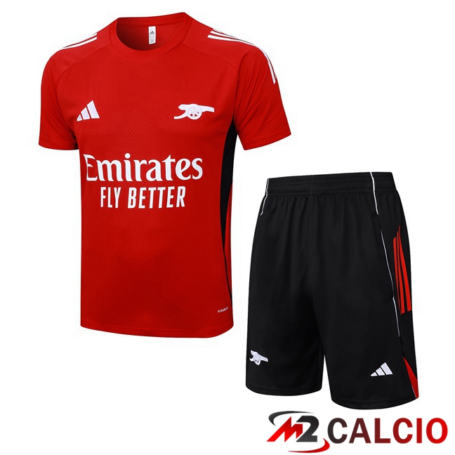 Insieme T Shirt Allenamento Arsenal + Pantaloncini Rosso 2025/2026