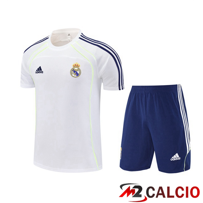 Insieme T Shirt Allenamento Real Madrid + Pantaloncini Bianco 2025/2026