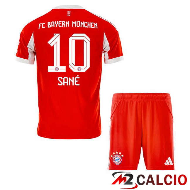 Maglie Calcio Bayern Monaco (Sané 10) Bambino Prima Rosso 2025/2026