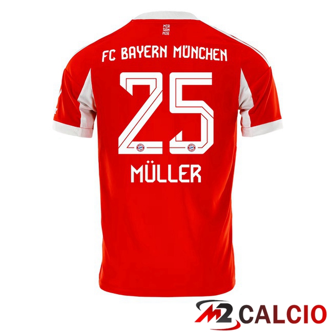 Maglie Calcio Bayern Monaco (Müller 25) Prima Rosso 2025/2026