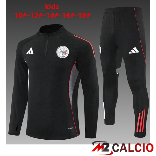 Insieme Tuta Calcio AFC Ajax Bambino Nero 2025/2026