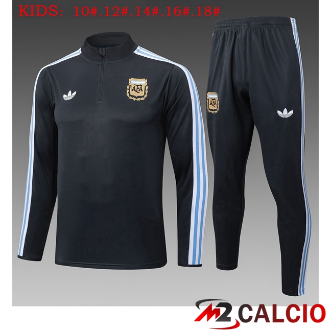 Insieme Tuta Calcio Argentina Bambino Nero 2025/2026