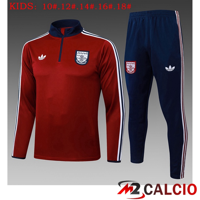 Insieme Tuta Calcio Arsenal Bambino Rosso 2025/2026