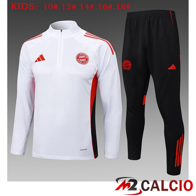 Insieme Tuta Calcio Bayern Monaco Bambino Bianco 2025/2026