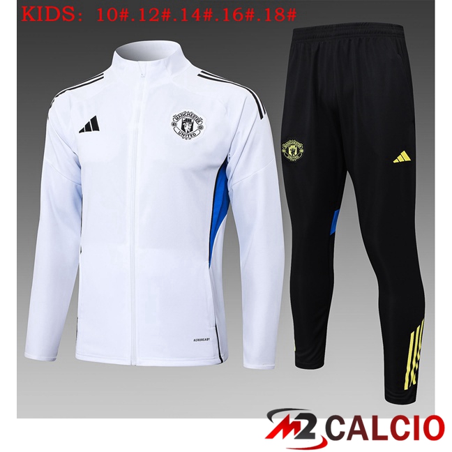 Insieme Tuta Calcio - Giacca Manchester United Bambino Bianco 2025/2026