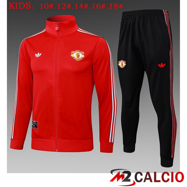 Insieme Tuta Calcio - Giacca Manchester United Bambino Rosso 2025/2026