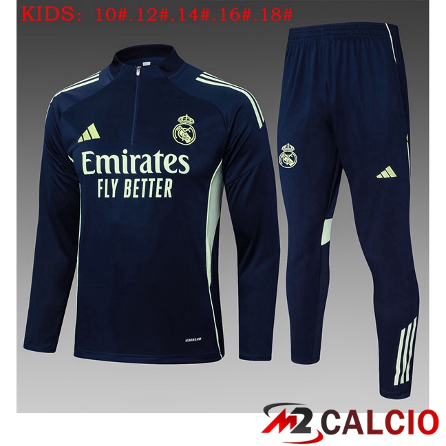Insieme Tuta Calcio Real Madrid Bambino Blu Reale 2025/2026