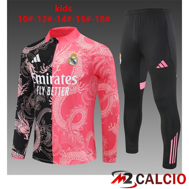 Insieme Tuta Calcio Real Madrid Bambino Rosa Nero 2025/2026