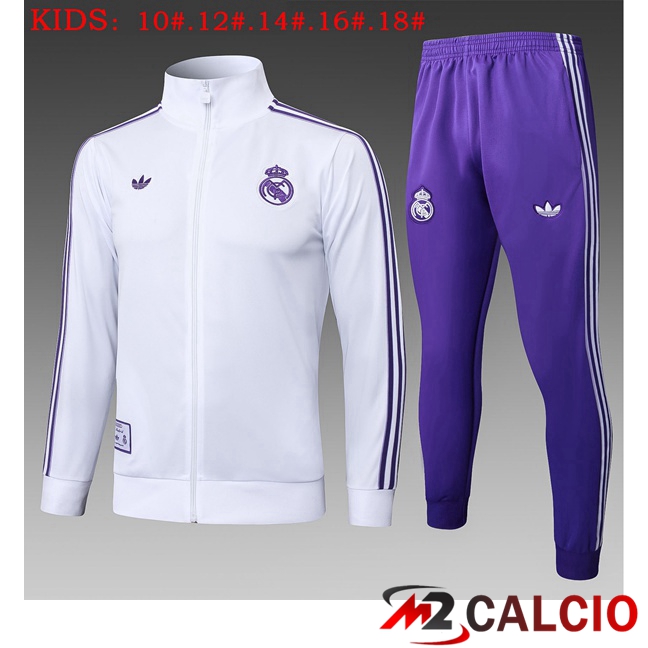 Insieme Tuta Calcio - Giacca Real Madrid Bambino Bianco 2025/2026