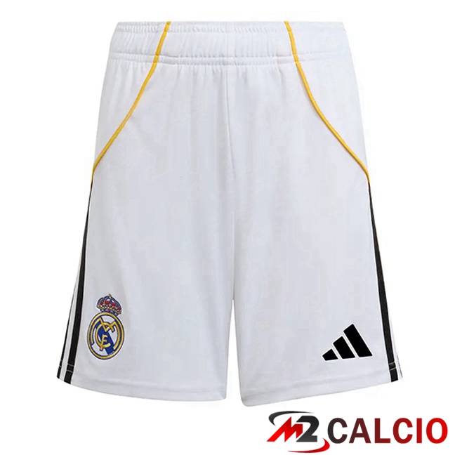 Pantaloncini Calcio Real Madrid Prima Bianco 2025/2026