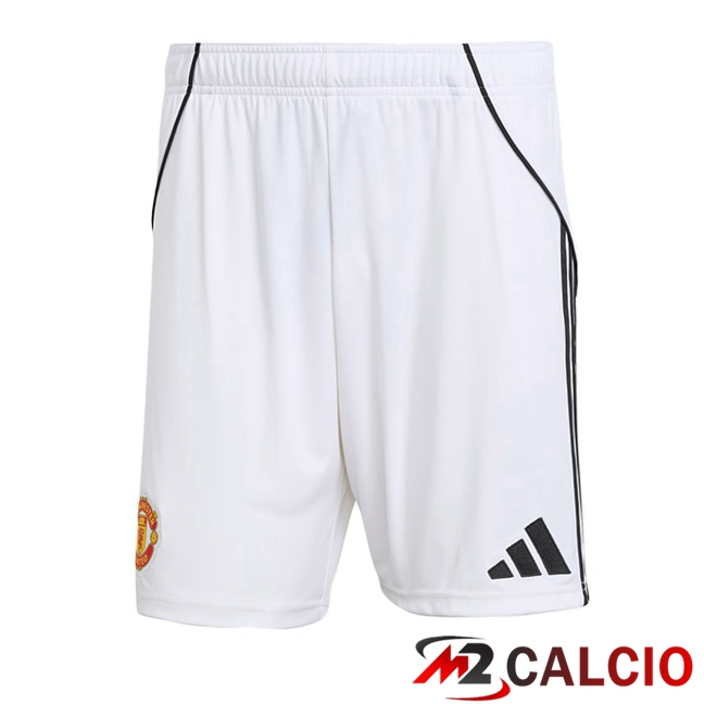 Pantaloncini Calcio Manchester United Prima Bianco 2025/2026