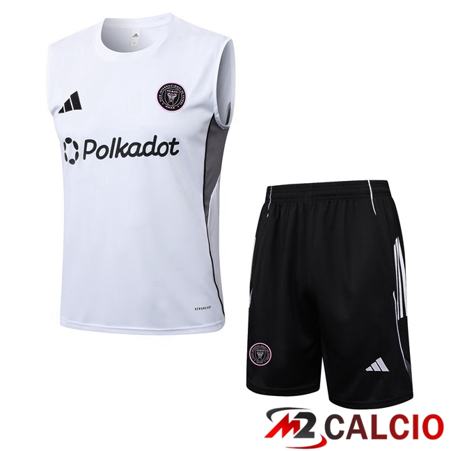 Canotta Allenamento Inter Miami CF + Pantaloncini Bianco 2025/2026