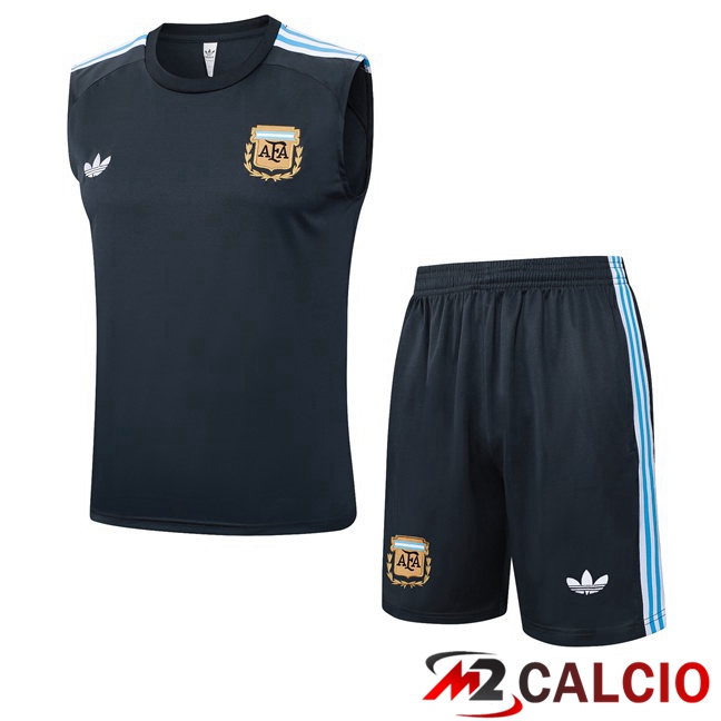 Canotta Allenamento Argentina + Pantaloncini Blu Reale 2025/2026