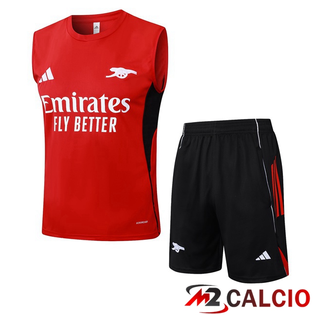 Canotta Allenamento Arsenal + Pantaloncini Rosso 2025/2026