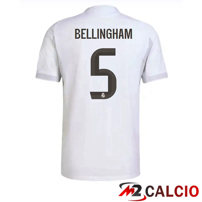 Maglie Calcio Real Madrid (Bellingham 5) Prima Bianco 2025/2026