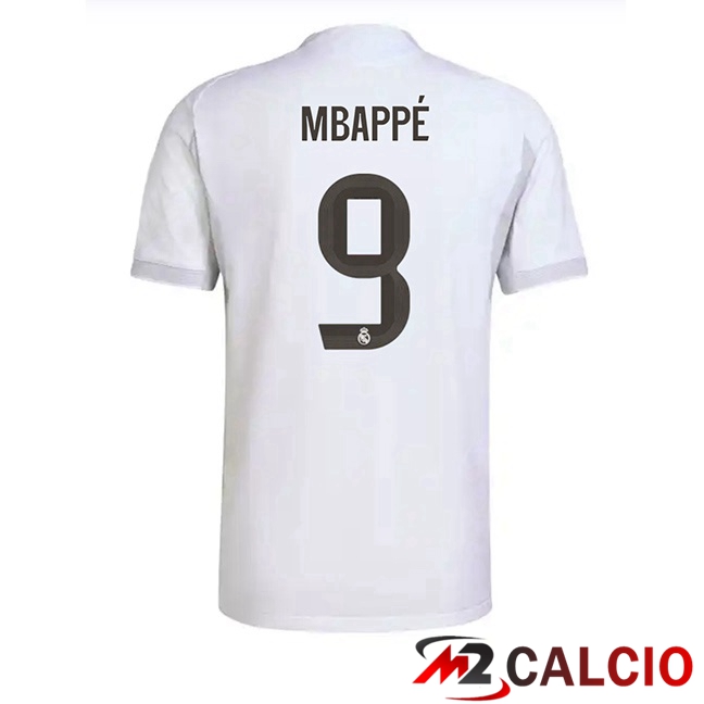 Maglie Calcio Real Madrid (Mbappé 9) Prima Bianco 2025/2026