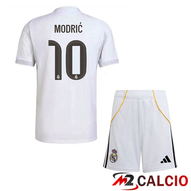 Maglie Calcio Real Madrid (Modrić 10) Bambino Prima Bianco 2025/2026