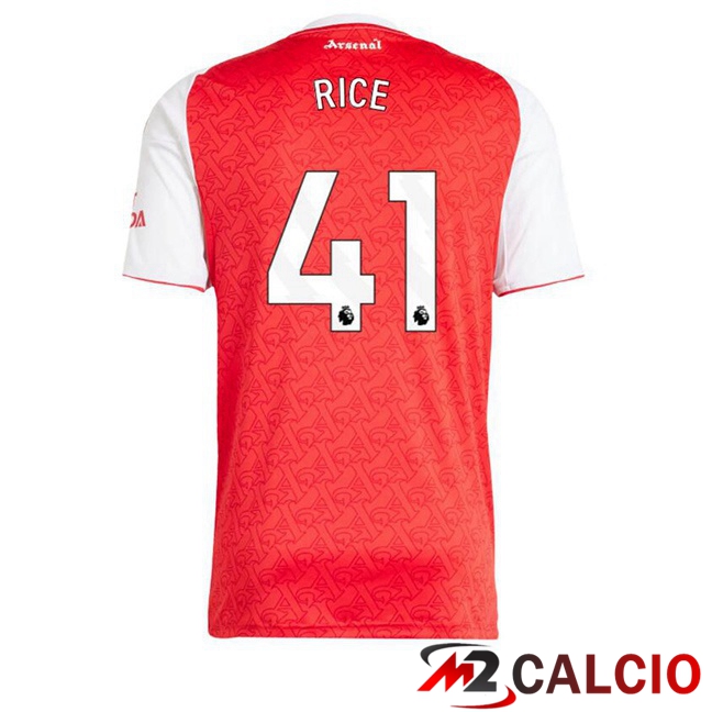 Maglie Calcio Arsenal (RICE 41) Prima Rosso Bianco 2025/2026