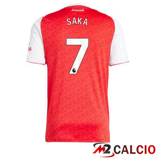 Maglie Calcio Arsenal (SAKA 7) Prima Rosso Bianco 2025/2026