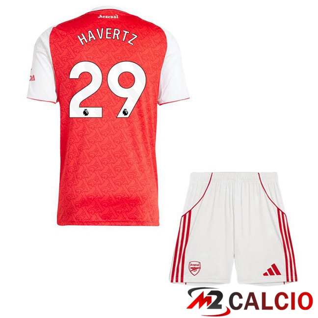 Maglie Calcio Arsenal (HAVERTZ 29) Bambino Prima Rosso Bianco 2025/2026