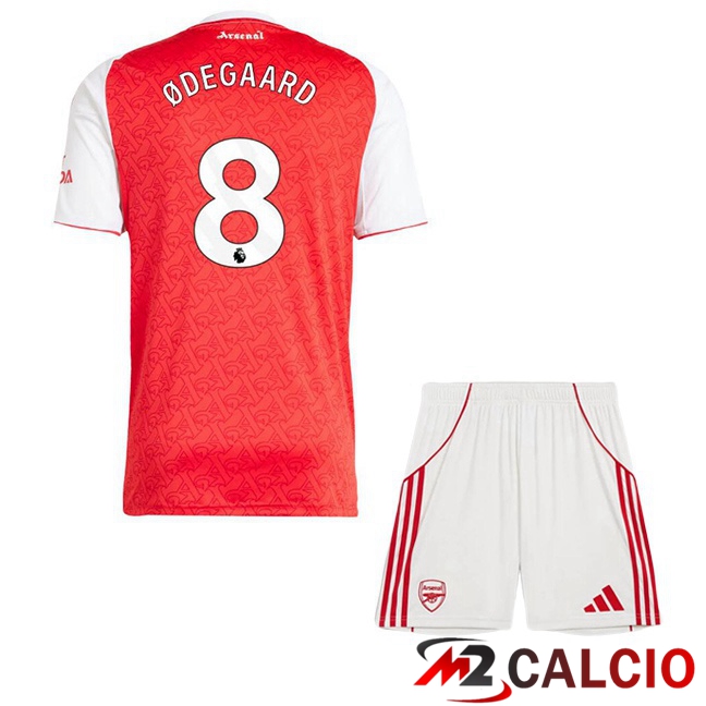 Maglie Calcio Arsenal (ØDEGAARD 8) Bambino Prima Rosso Bianco 2025/2026