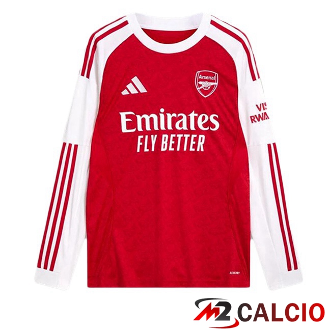 Maglie Calcio Arsenal Prima Manica Lunga Rosso Bianco 2025/2026