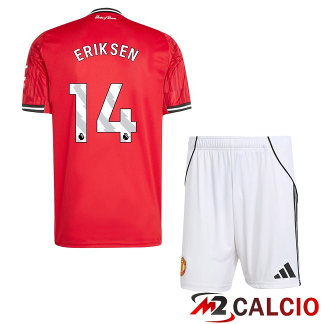 Maglie Calcio Manchester United (ERIKSEN 14) Bambino Prima Rosso 2025/2026