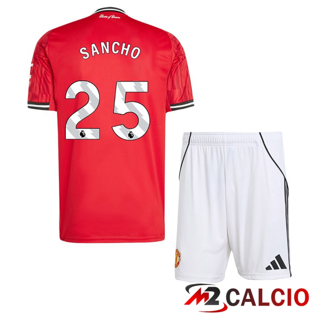 Maglie Calcio Manchester United (SANCHO 25) Bambino Prima Rosso 2025/2026