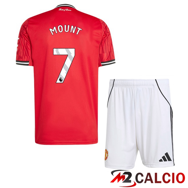 Maglie Calcio Manchester United (MOUNT 7) Bambino Prima Rosso 2025/2026